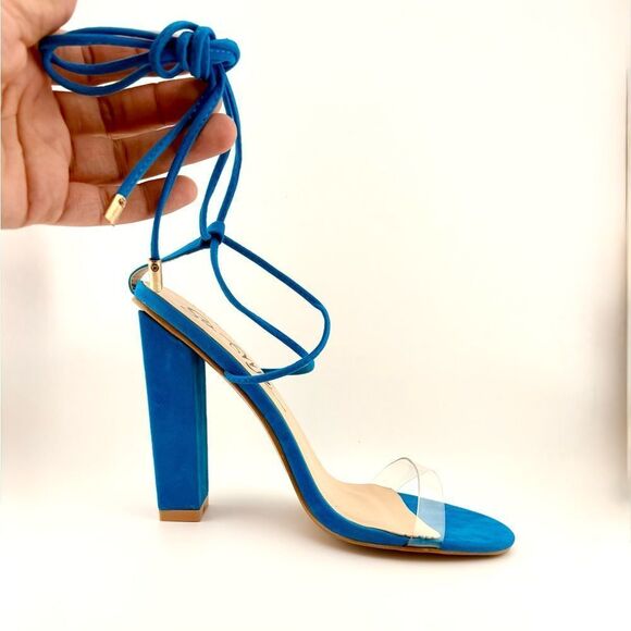 Cobalt Blue Sandals with Block Heels by So Me - NWOT - Size 9 - Picture 4 of 8
